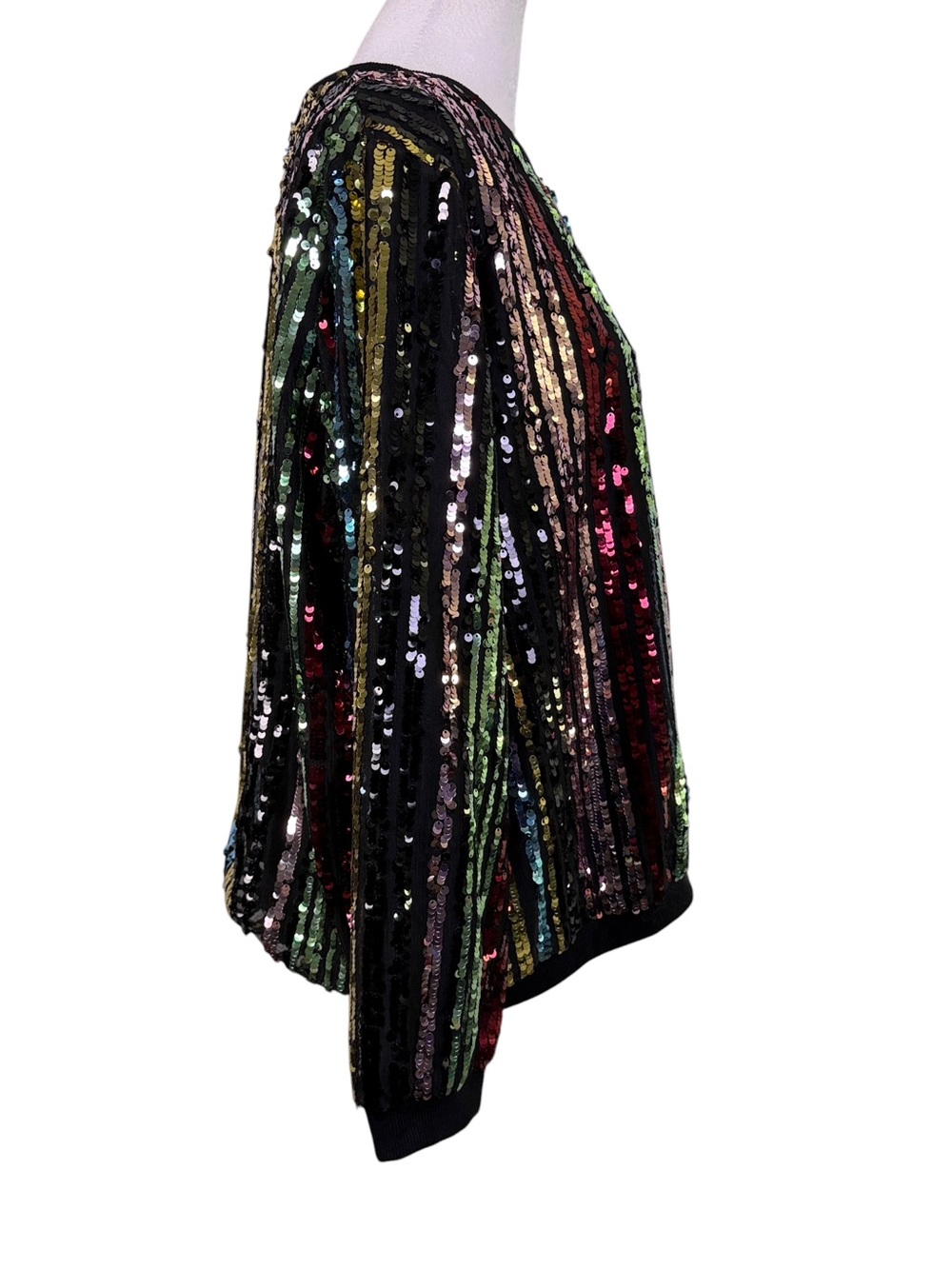 Lucky & Blessed NWT Multicolor Sequin Statement Top Large Party Holiday - Picture 3 of 11